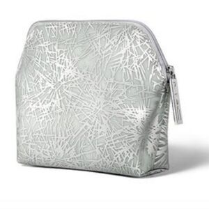 NWT MAC COSMETICS SILVER GEOMETRIC BAG